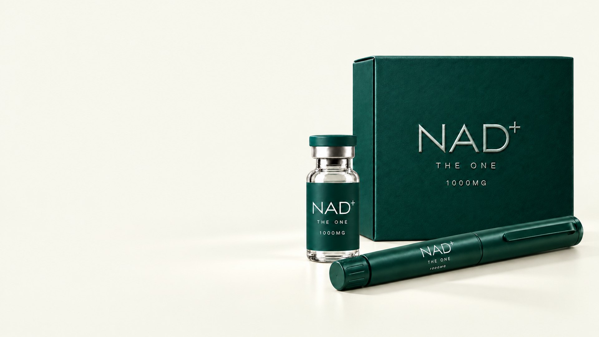 NAD+ The One 1000mg vial, guided pen and monthly box